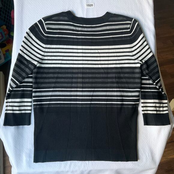 Cable & Gauge Women’s Long Sleeve Full Zip Knit Jacket size M, Black & White - Picture 8 of 8